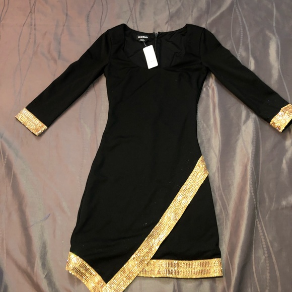 Bebe Embellished Wrap Hem Dress - Picture 2 of 3
